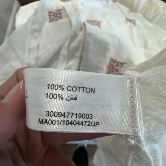 ETA E.T.A. Mens Resort Button Down Size Large Beige with Embroider 100% Cotton - Picture 9 of 12